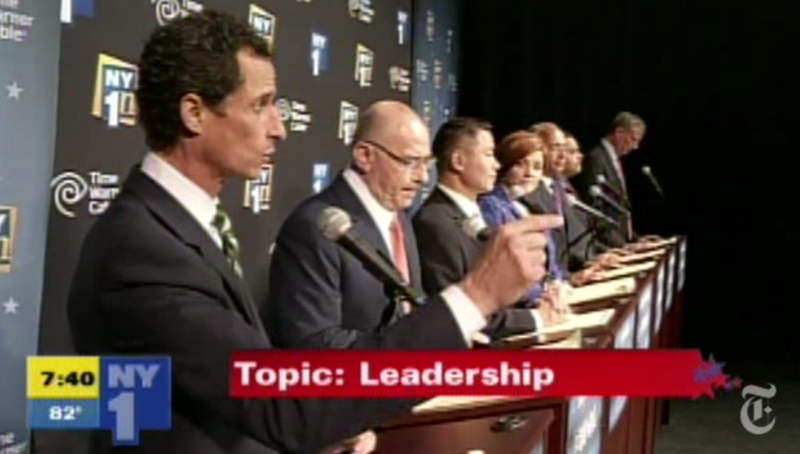 Seven candidates for the Democratic nomination took the stage at Town Hall in the first official 2013 mayoral primary debate.