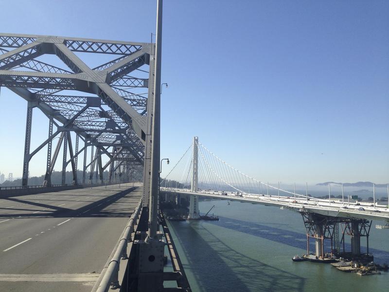 The old and new eastern spans as they currently coexist.