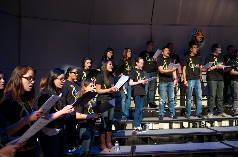 17-year-old Trey Pernell, composer, from Denver, Colorado, with the Phoenix Children's Chorus and Ron Carpenter, artistic director, performing Trey's original composition "O Captain! My Captain!" The