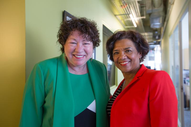 U.S. Supreme Court Justice Sonia Sotomayor with Death, Sex & Money guest host Sonia Manzano