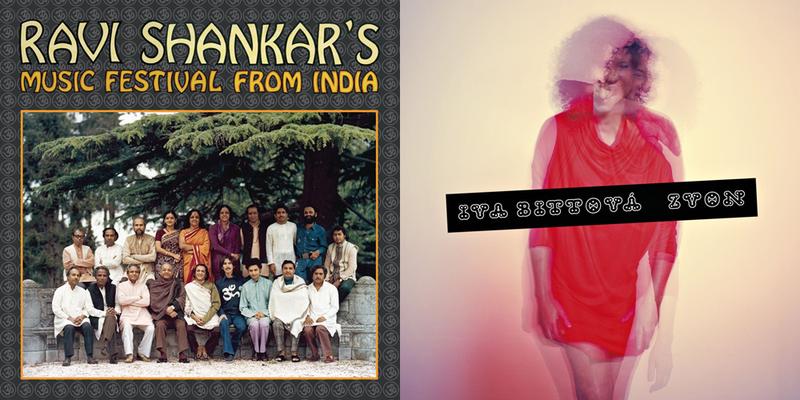 the album covers for Ravi Shankars Music Festival from India, and Iva Bittova's Zvon