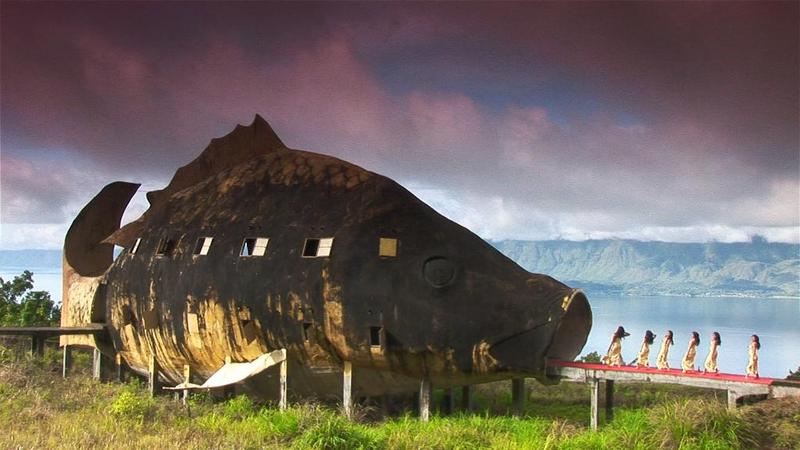 A scene from the documentary "The Act of Killing."