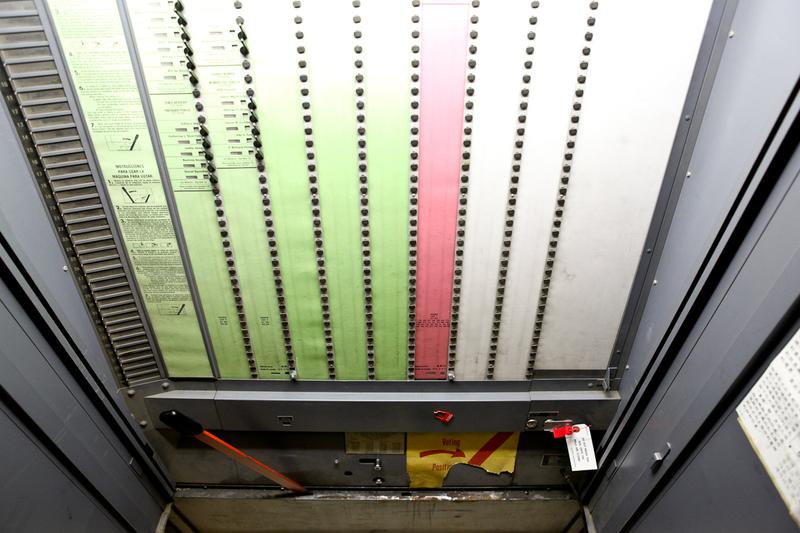 New York City's 50-year-old lever operated voting machines being used in the 2013 primary election.