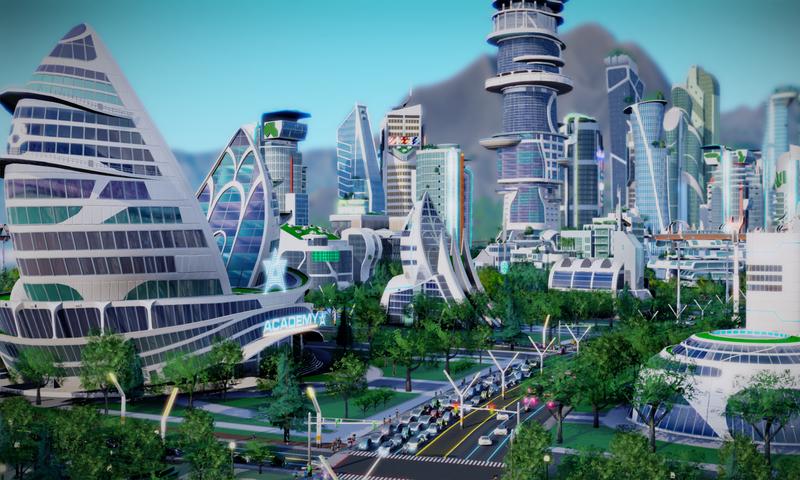 A still from <i>SimCity: Cities of Tomorrow</i>.