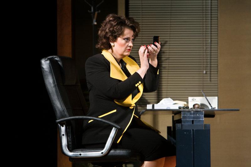 Ann Hallenberg as the title character in Handel's <em>Agrippina</em> from the Flemish Opera.