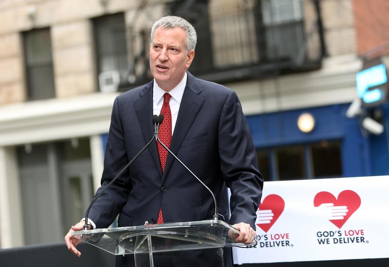 New York City Mayor Bill de Blasio speaks at the 'God's Love We Deliver' Building Dedication at God's Love We Deliver on June 9, 2015 in New York City.