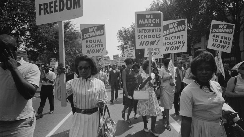 A procession during the march on Washington in 1963.