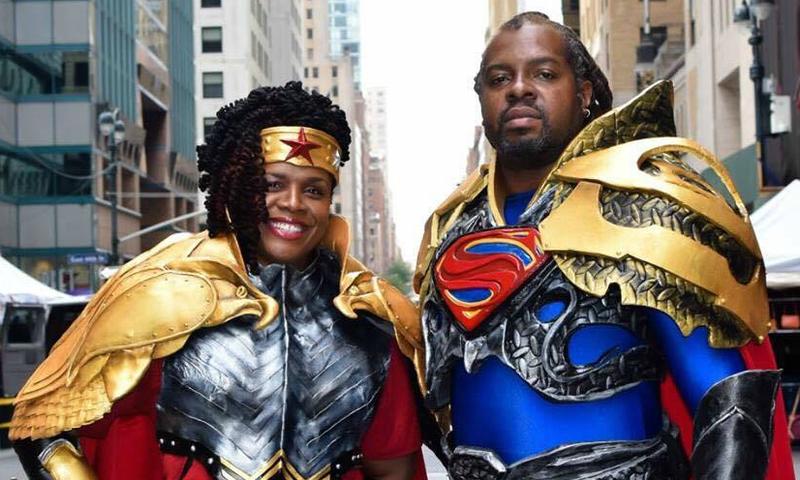 Harry and Gina Crosland cosplay as Superman and Wonder Woman