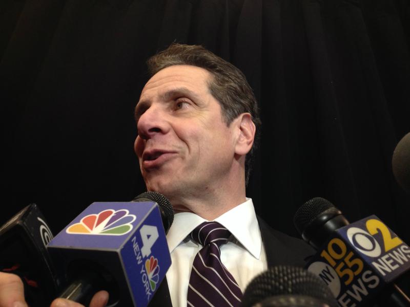 Cuomo speaking to reporters.