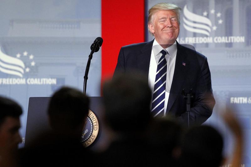 While former FBI director James Comey testified before the Senate Intelligence Committee, President Donald Trump addressed the Faith and Freedom conference in Washington.