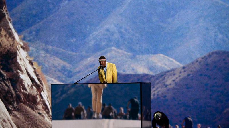 Frank Ocean performing at the 55th Annual Grammy Awards.