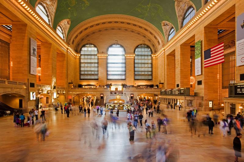 Commuters moving through Grand Central Terminal in New York.