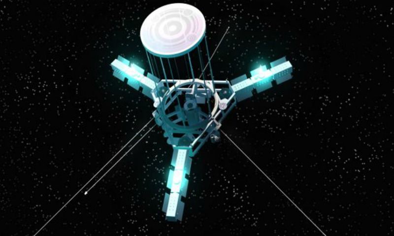 An artist's rendering of a conceptual design of a starship