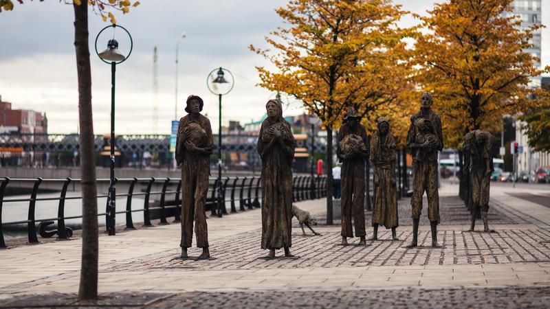 Irish Famine Memorial in Dublin, Ireland
