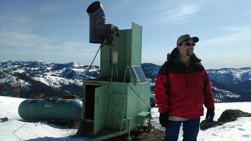 Jeff Tilley in the field at Desert Research Institute's Lake Tahoe research site