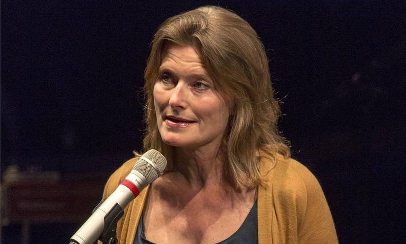 Jennifer Egan onstage at the Brooklyn Academy of Music