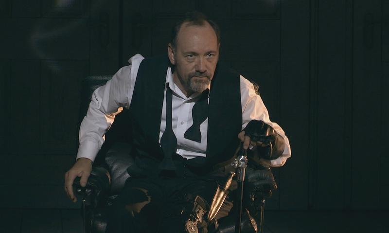 Kevin Spacey in the opening scene of <em>Richard III</em> during a performance in Epidaurus, Greece