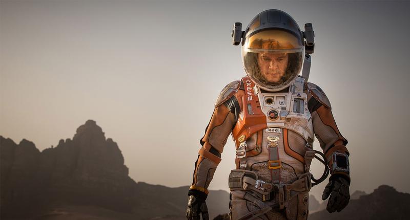 Matt Damon in the sci-fi, space adventure film "The Martian"