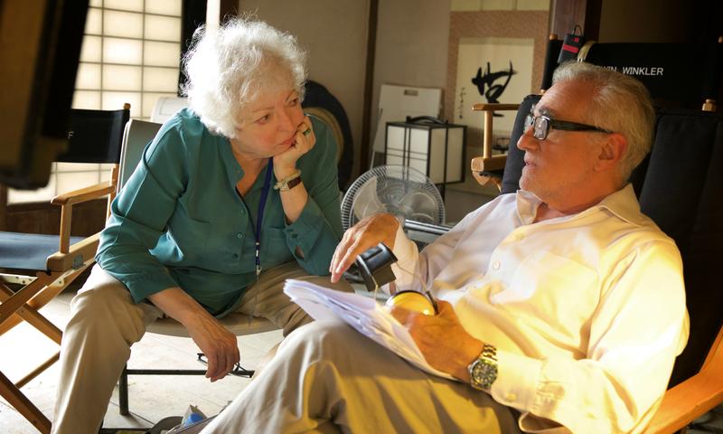 Thelma Schoonmaker and Martin Scorsese on the set of “Silence”