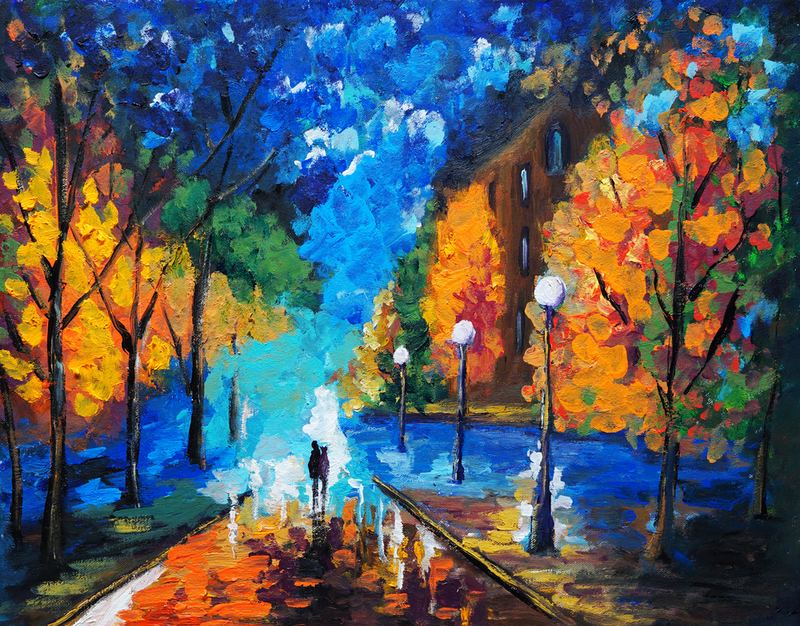 Oil Painting - Dating Tonight
