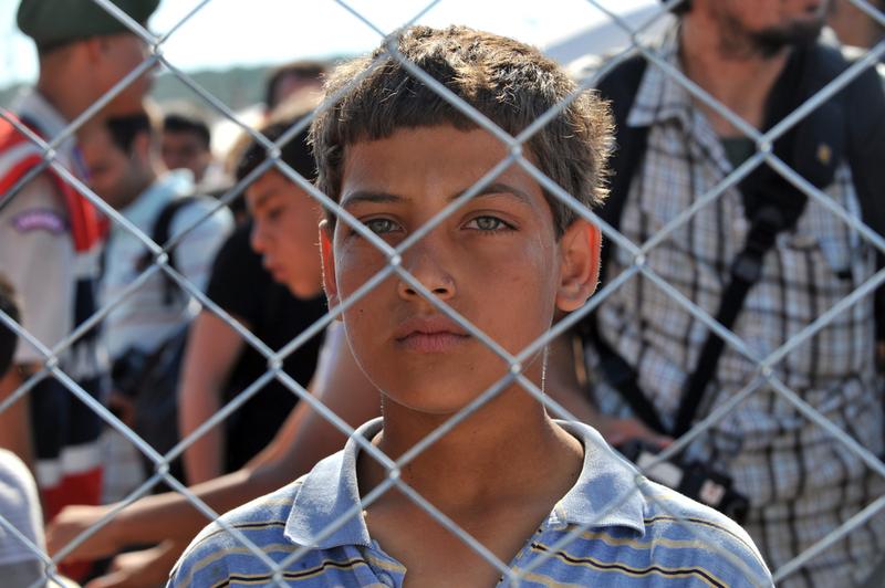 Unidentified Syrian boy in refugee camp in Turkey on June 18, 2011 on the Turkish-Syrian border