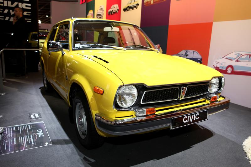 A vintage Honda Civic displayed at the 2012 Paris Motor Show on September 30, 2012 in Paris.