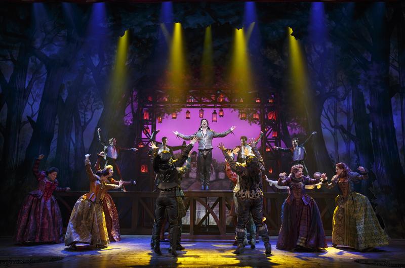 Christian Borle (center, top) and the cast of 'Something Rotten!'