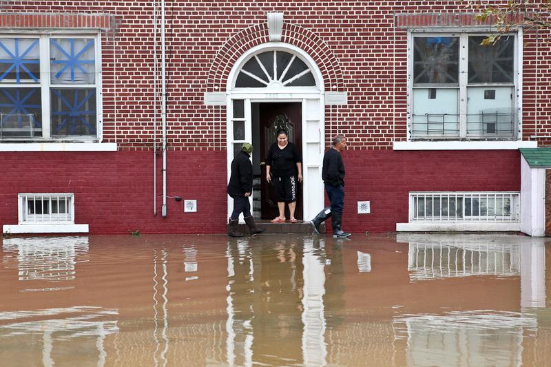Flooding between Neptune Ave. and Surf Ave. in Coney Island after Hurricane Sandy hit the area.