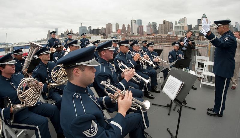 The Air Force Band aboard the Intrepid in 2010.
