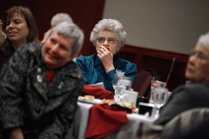About 60 people gathered during the bi-monthly luncheon of the Republican Women of Black Hawk County in Waterloo, Iowa.