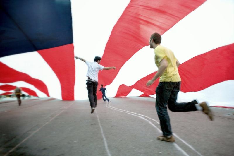 People attending a First Amendment rally in New York City in July, 2007