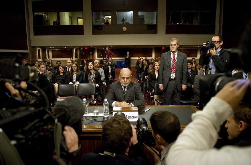 Federal Reserve Chairman Ben Bernanke arrives to testify before the Joint Economic Committee on Capitol Hill in Washington, DC, October 4, 2011.