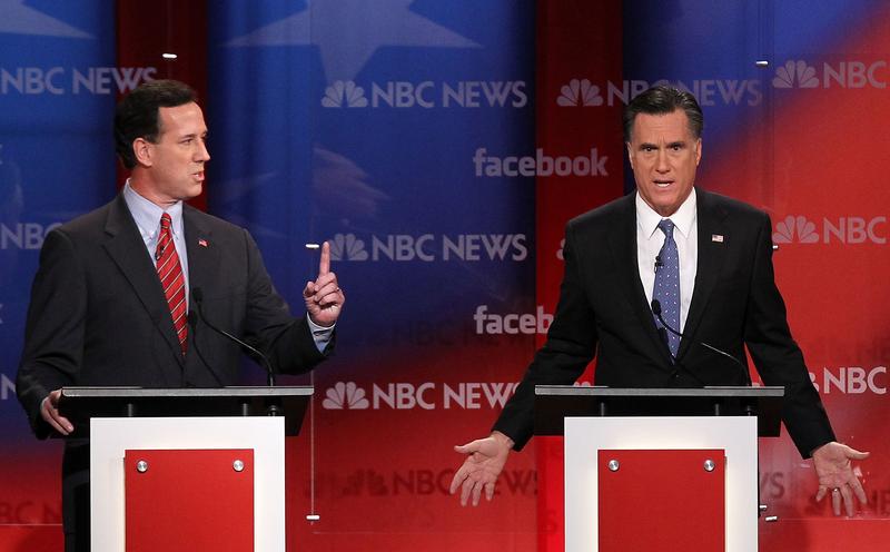 Republican presidential candidates participate during the NBC News Facebook Debate.