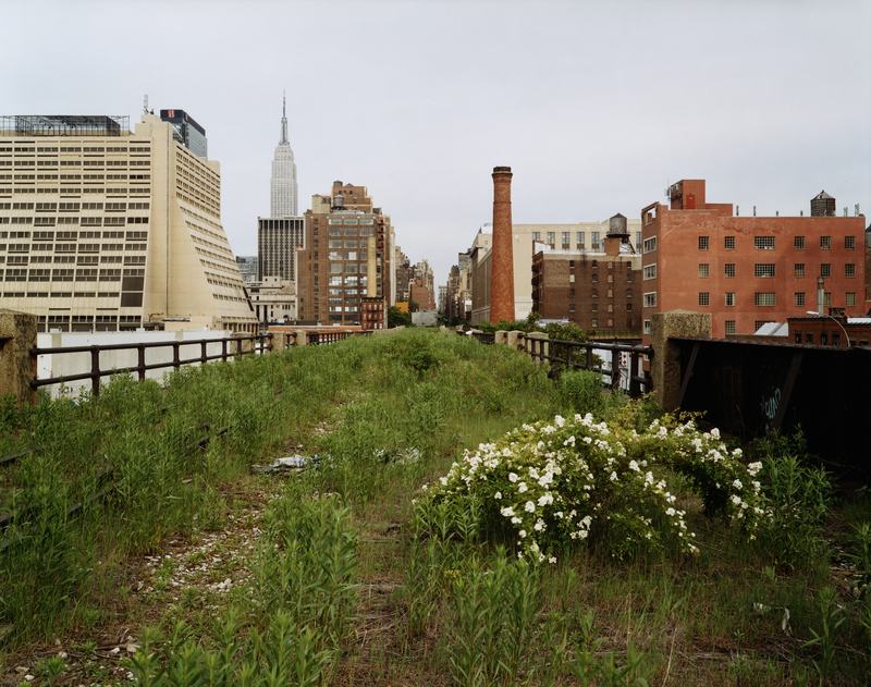 The High Line, looking East on 30th Street on a morning in May, 2000