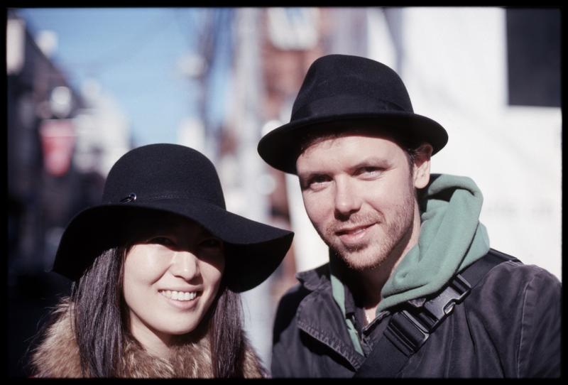 This photo of people on the street in Tokyo was shot with Kodachrome 64 film.