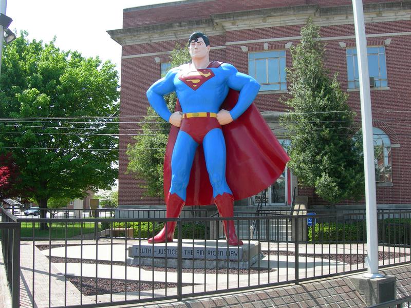 Statue of Superman, located behind the Massac County Court House in Metropolis, Illinois