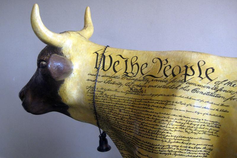 "Constance, the Constitution Cow" greets visitors to Philadelphia's Independence Visitors Center