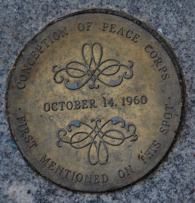 President John F. Kennedy defined the Peace Corps in a speech on October 14, 1960, in front of the University of Michigan Union, Ann Arbor, Mich.