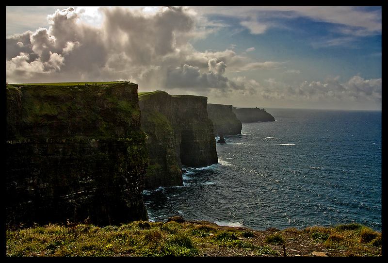 The Cliffs of Moher (Co. Clare, West Ireland) rise up to 700 feet above the Atlantic Ocean.