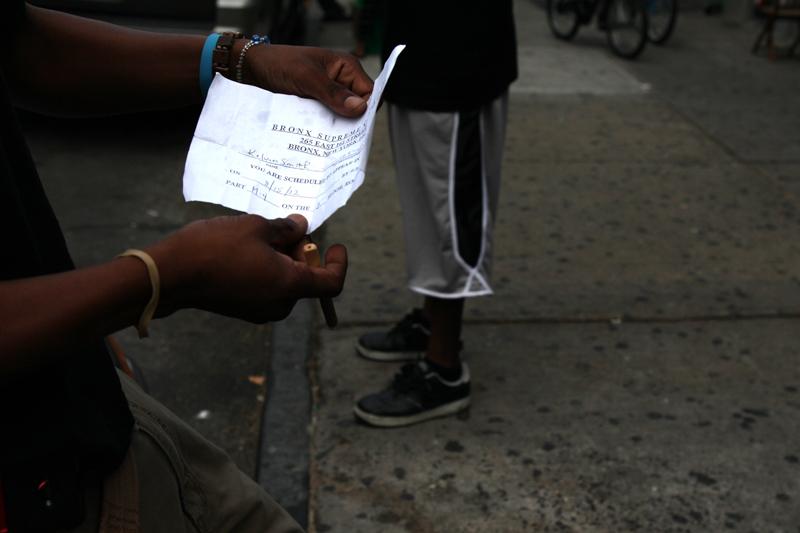 Bronx resident with a summons to appear in Bronx Criminal Court