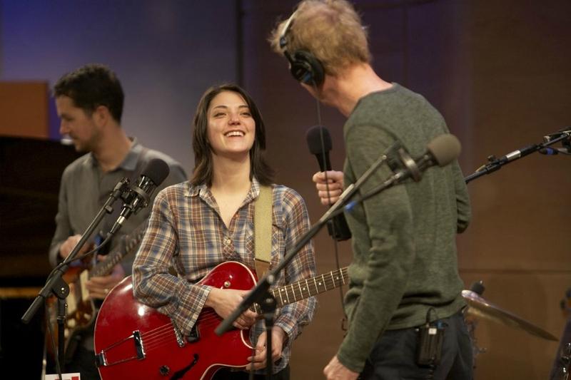 Sharon Van Etten talks with John Schaefer during her appearance in The Greene Space