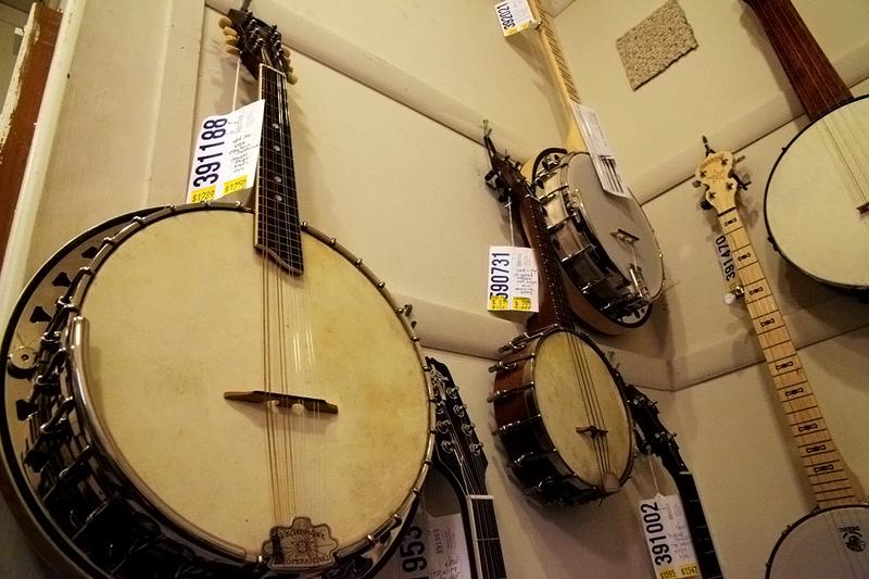 Banjos at Mandolin Brothers.