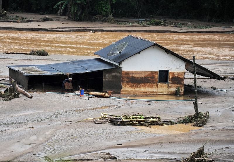The only house that was not swept by the water after heavy rains at the village of Vieira, 40 km from Teresopolis and 35 km from Nova Friburgo, state of Rio de Janeiro.