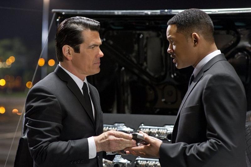 'Men in Black 3' stars Will Smith, Tommy Lee Jones, and Josh Brolin as young Tommy Lee Jones.