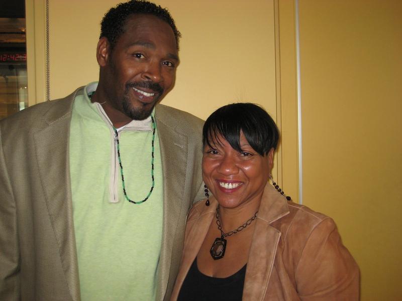 Rodney King and Cynthia Kelley in the WNYC studios