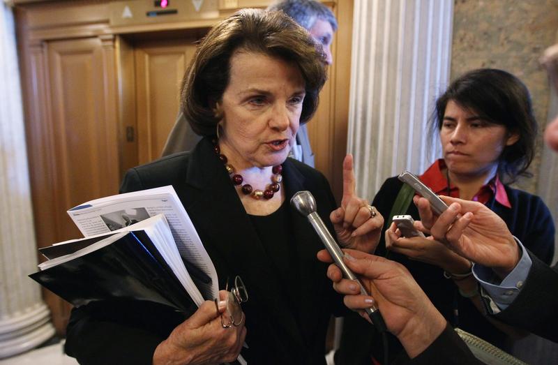 U.S. Sen. Dianne Feinstein (D-Cali.) speaks with reporters after the tax compromise vote December 15, 2010 in Washington, DC
