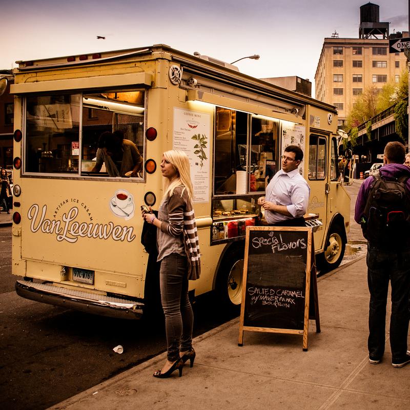 The Van Leeuwen food truck parked in Union Square