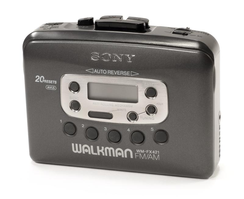 A Sony WM-FX421 Walkman, for stereo cassettes.