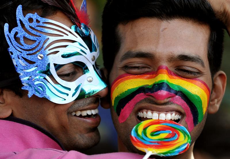 Members of the LGBT community take part in the Bangalore Queer Pride Parade 2012 on December 2, 2012.