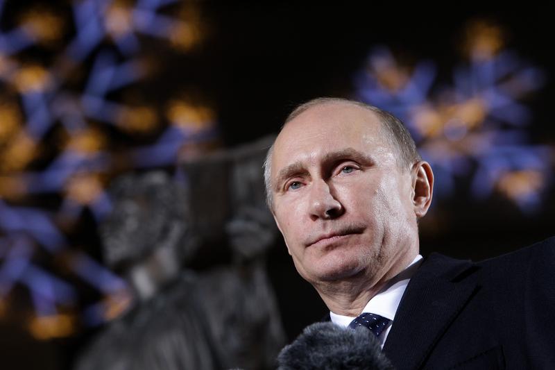Russian President Vladimir Putin speaks during the unveiling ceremony of Pushkin statue at Lotte Hotel Seoul on November 13, 2013 in Seoul, South Korea.